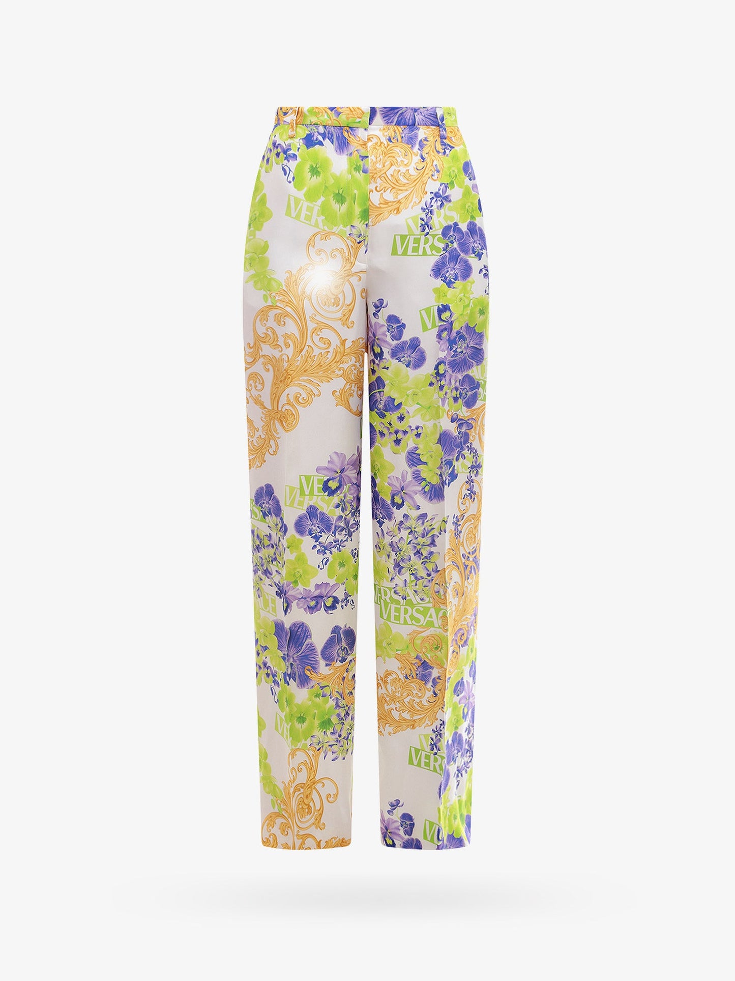 Viscose  trouser with versace orchid print