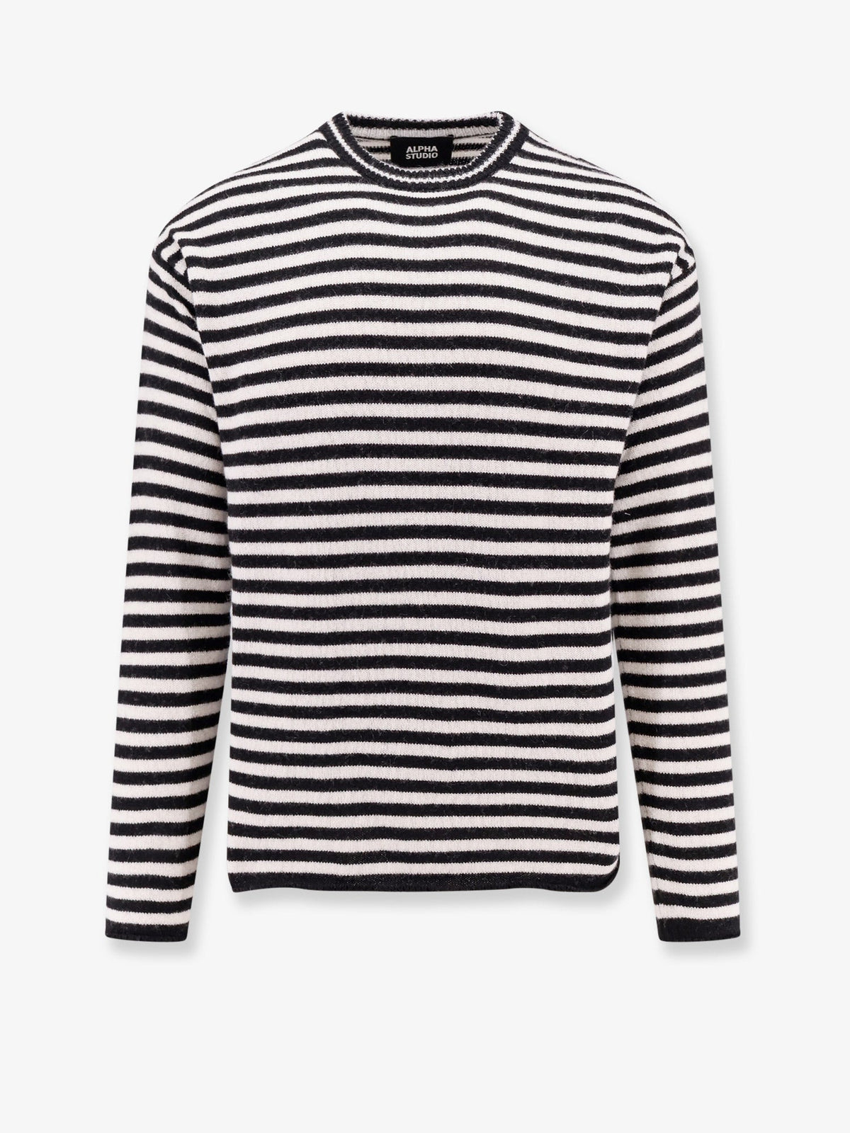 Wool blend sweater striped motif