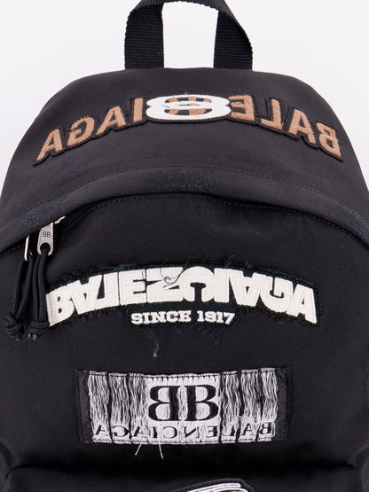 Used effect nylon backpack with printed logo on the front thumbnail