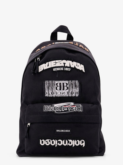 Used effect nylon backpack with printed logo on the front thumbnail