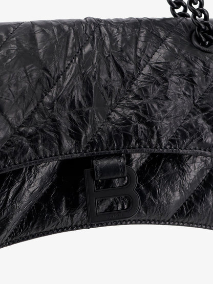 Matelassé leather shoulder bag with frontal monogram thumbnail