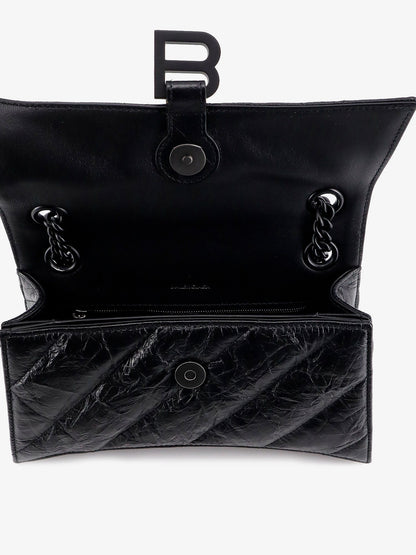 Matelassé leather shoulder bag with frontal monogram thumbnail