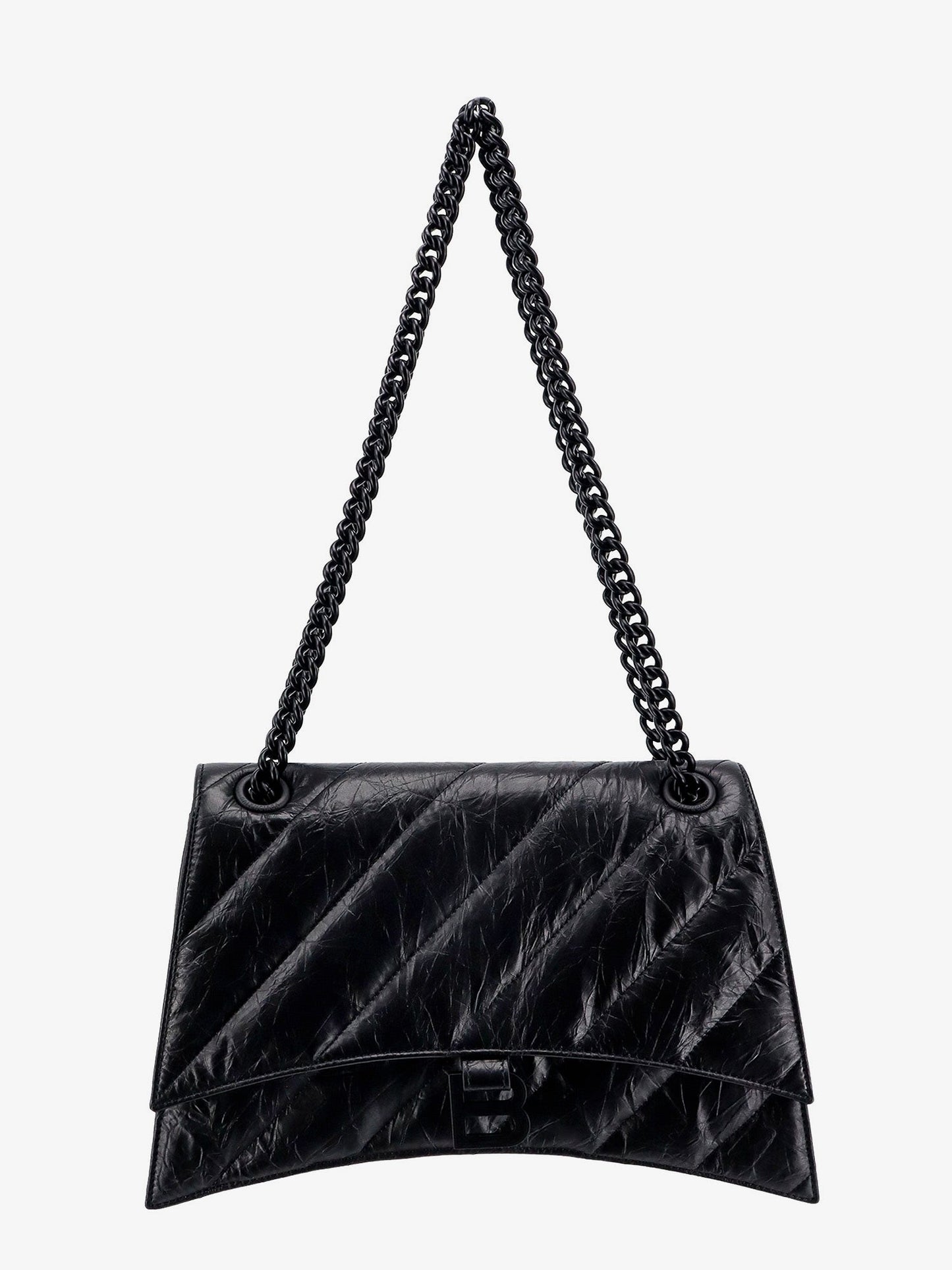 Borsa a spalla in pelle matelassé con mongoramma frontale