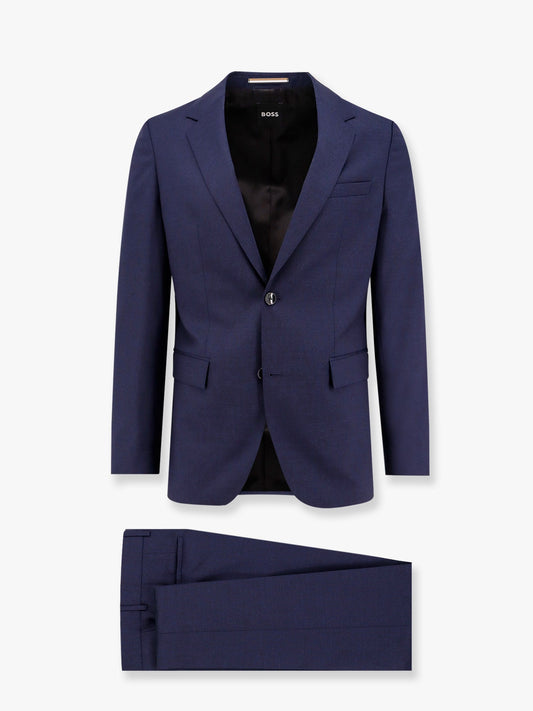 Virgin wool suit with classic lapel