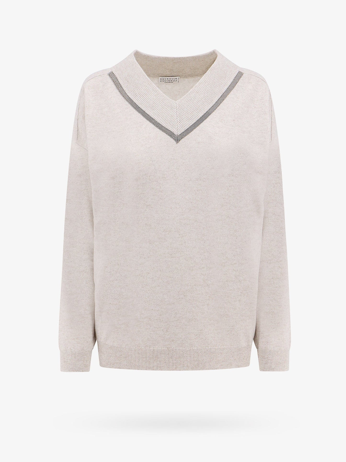 Cashmere sweater with monili profile