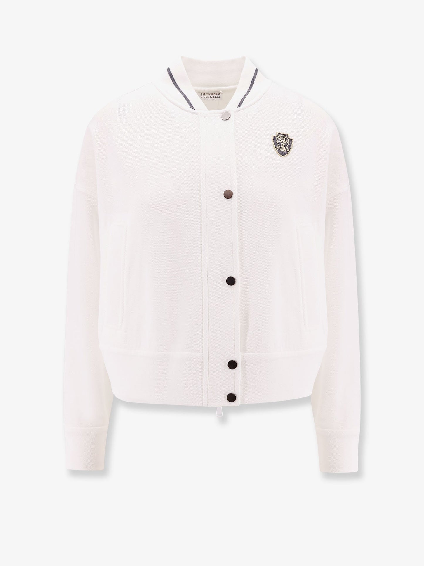 Sweatshirt with zip, double slider and external snap buttons