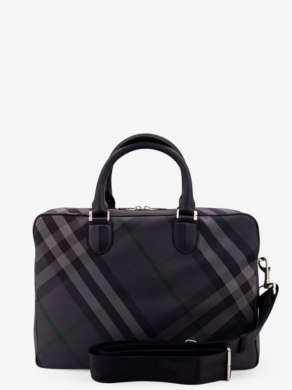 Nylon check briefcase with equestrian knight design lining thumbnail