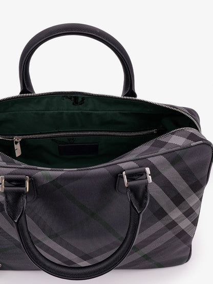 Nylon check briefcase with equestrian knight design lining thumbnail