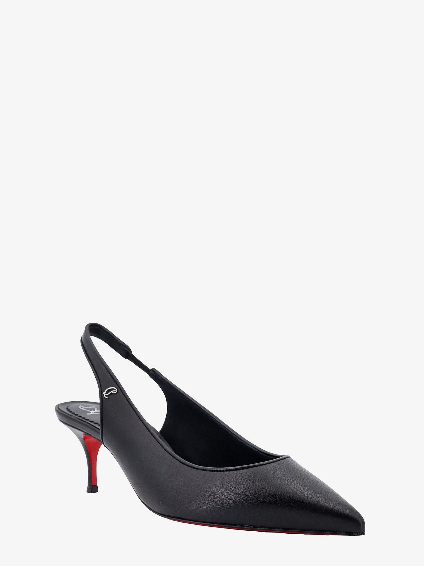 Sporty kate leather slingback with metal monogram