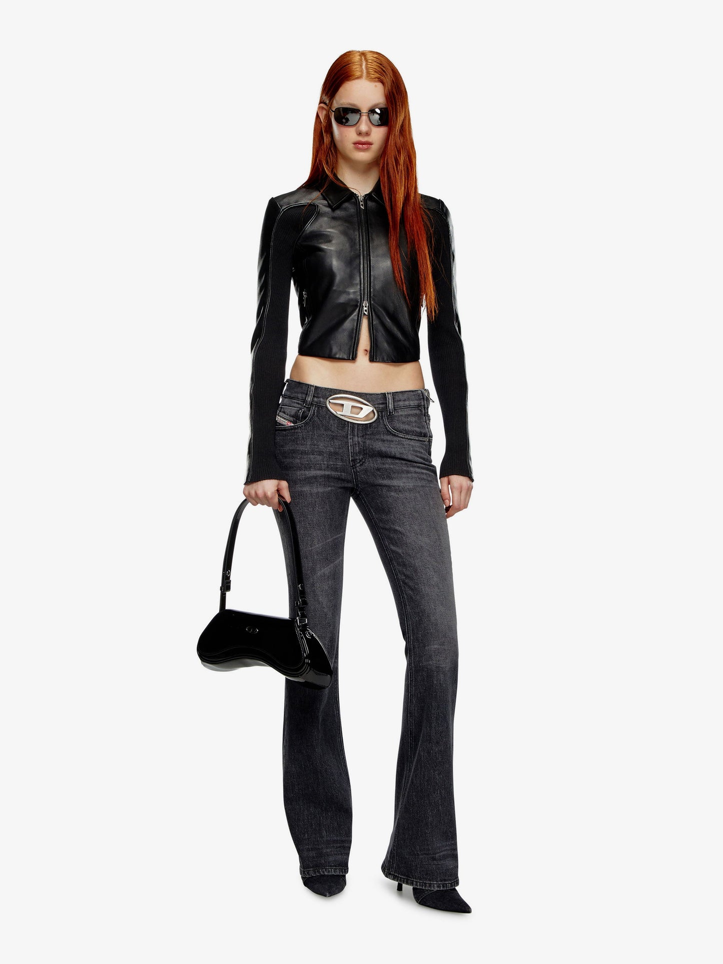 Cotton jeans with metal oval-d logo