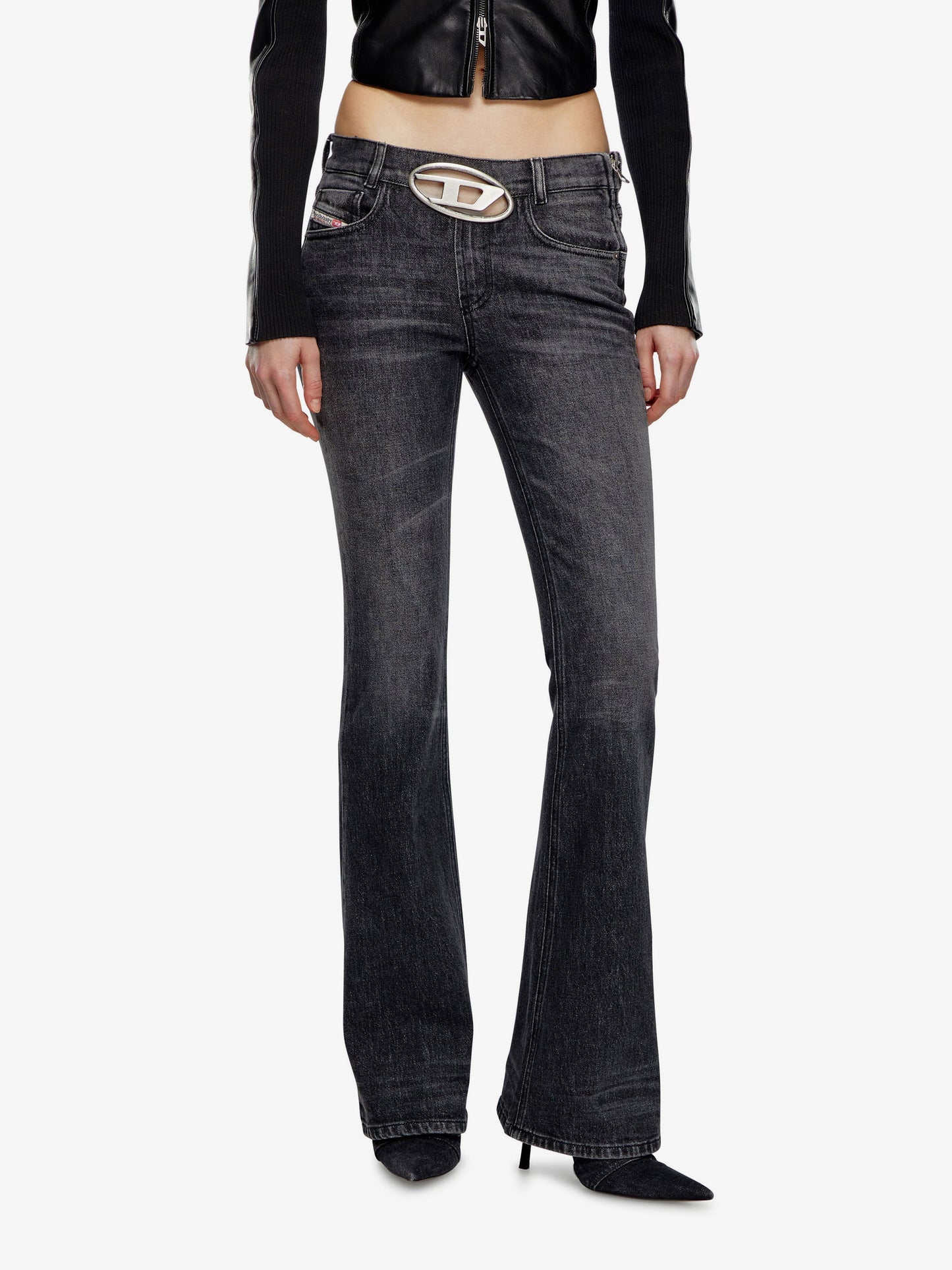 Cotton jeans with metal oval-d logo