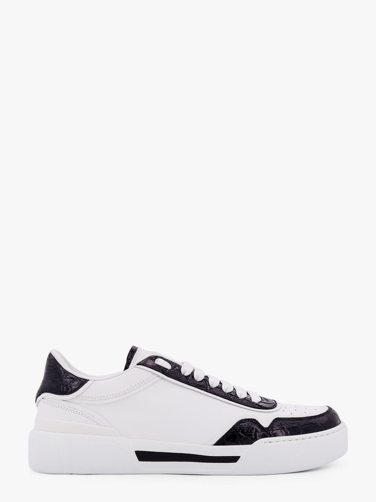Roma leather sneakers crocodile details