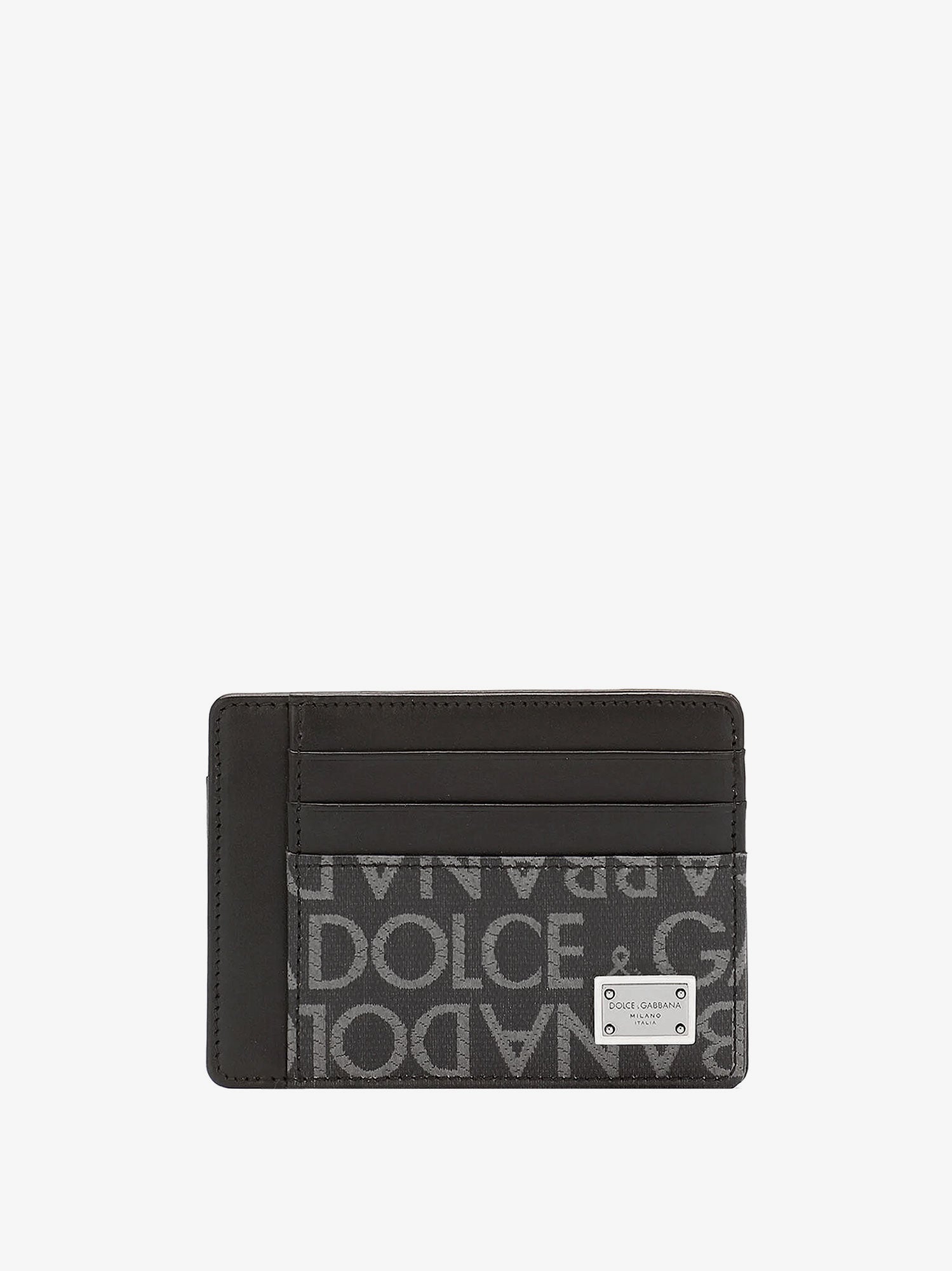 Leather card holder logo detail