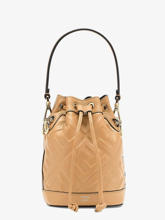 Leather bucket bag with ff motif
