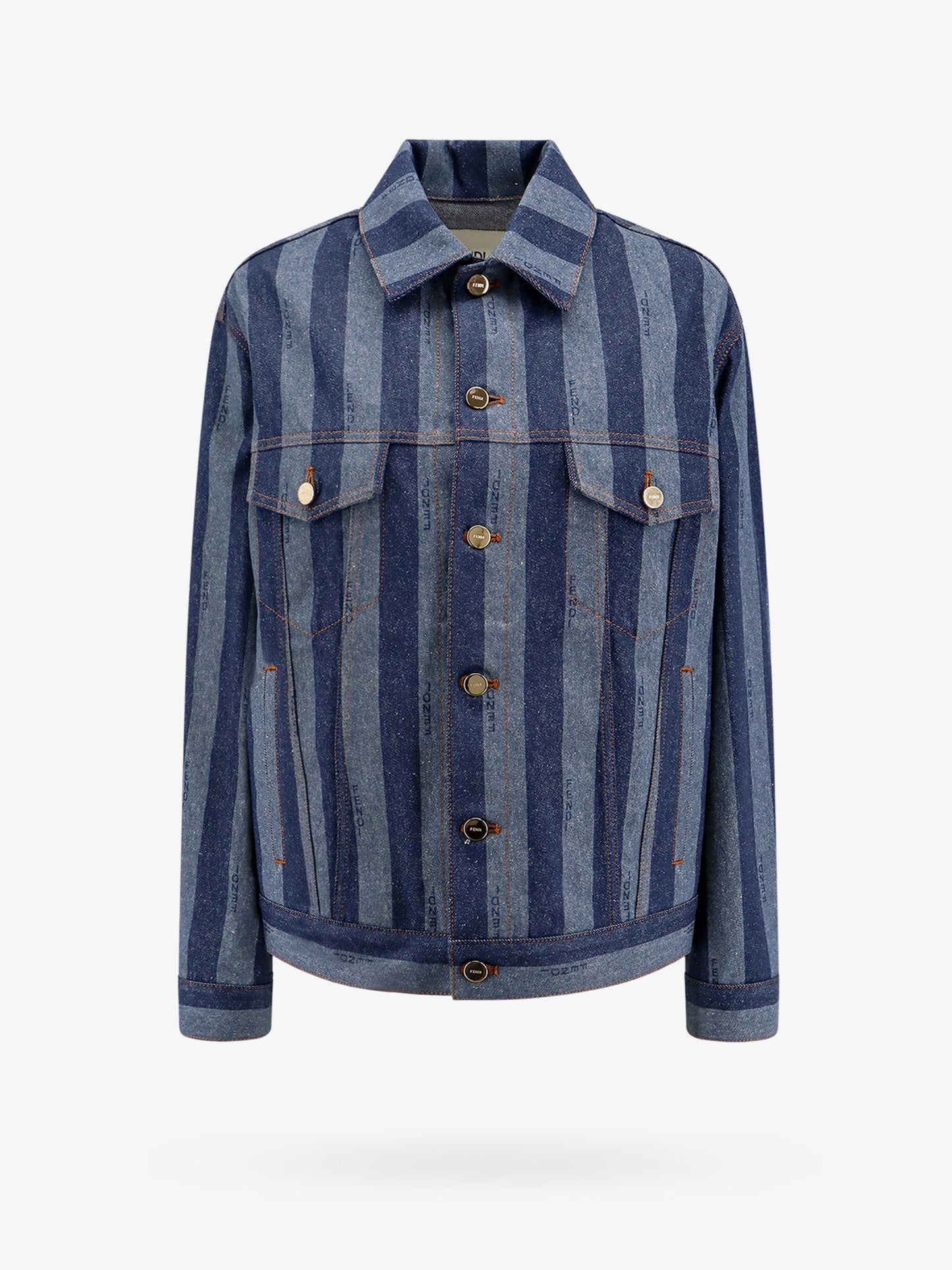 Denim jacket with pequin stripes