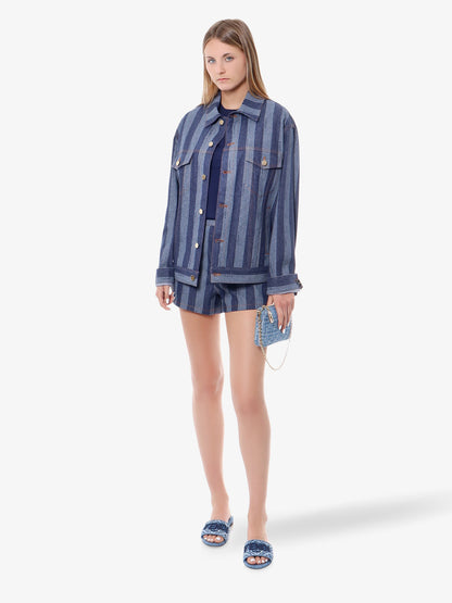 Denim jacket with pequin stripes thumbnail