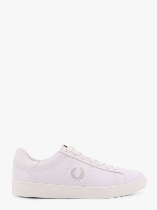 Leather sneakers with lateral embroidery