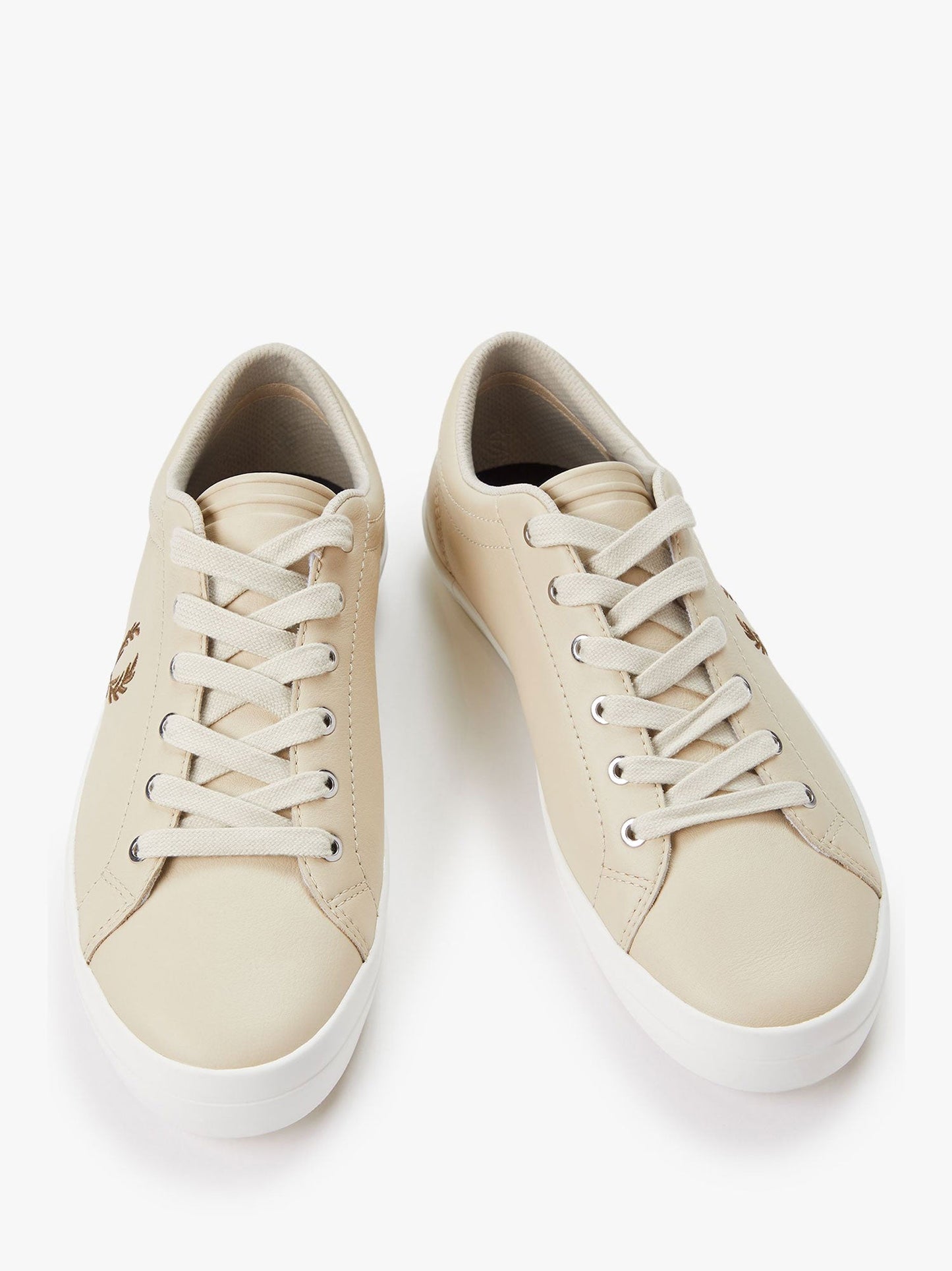 Sneakers in pelle con ricamo logo