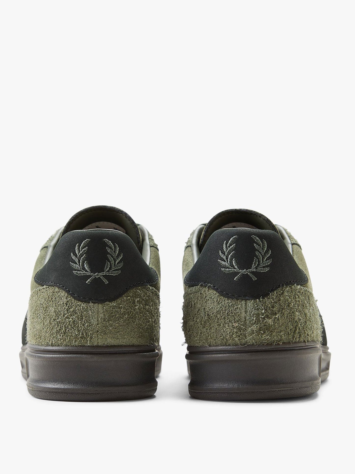 Suede sneakers with iconic embroidery