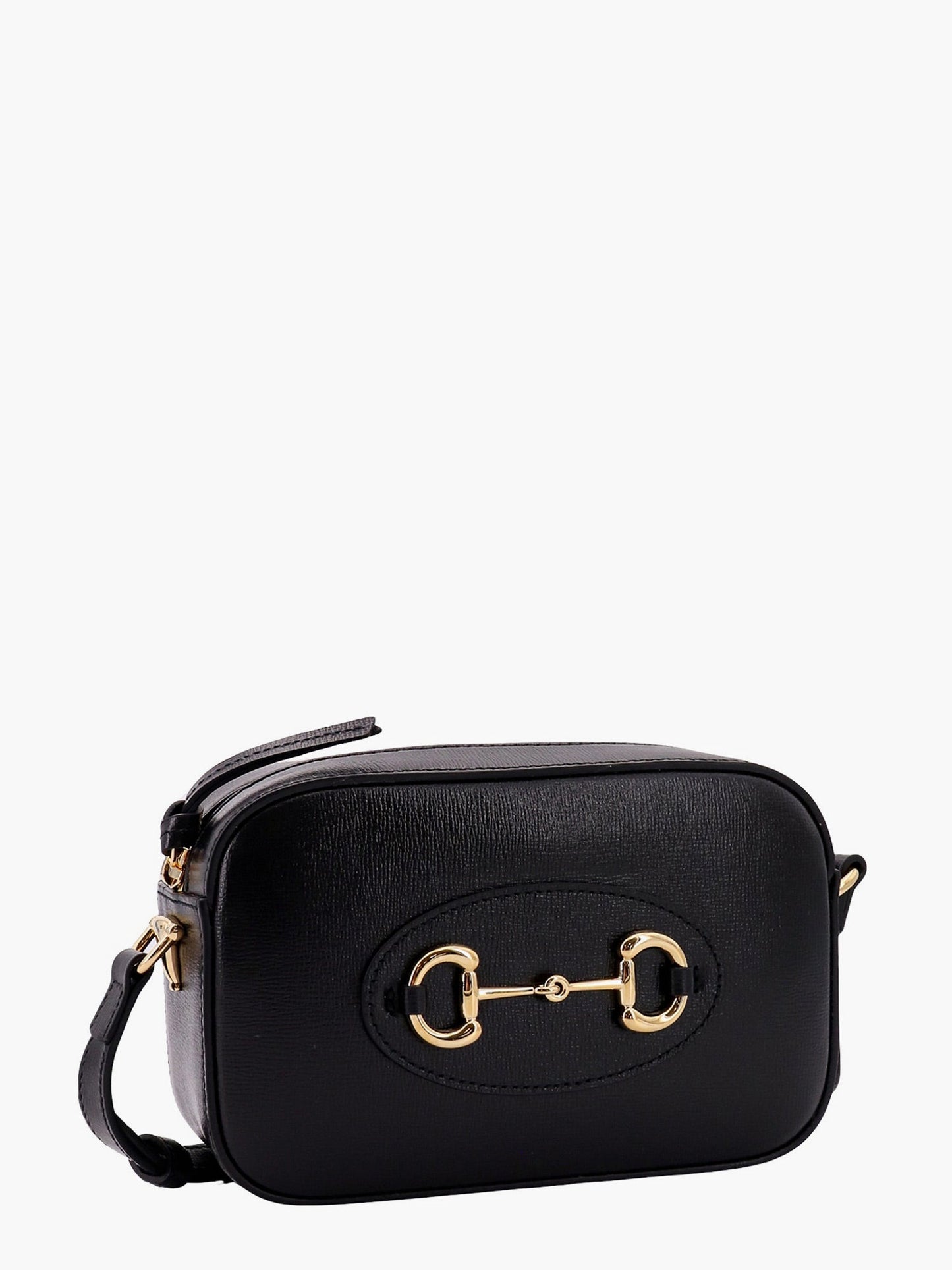 Leather shoulder bag with iconic metal horsebit