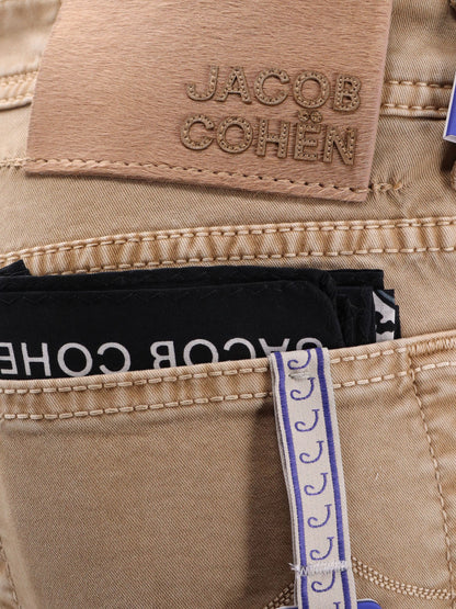 Regular slim fit cotton trouser with back pony-skin patch thumbnail