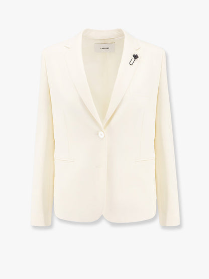 Wool blazer with iconic brooch thumbnail