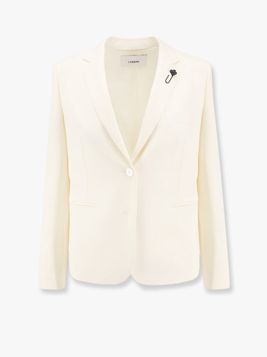 Wool blazer with iconic brooch