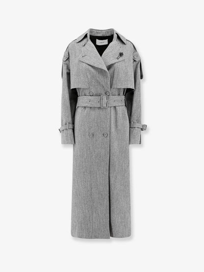 Double-breasted wool blend trench thumbnail