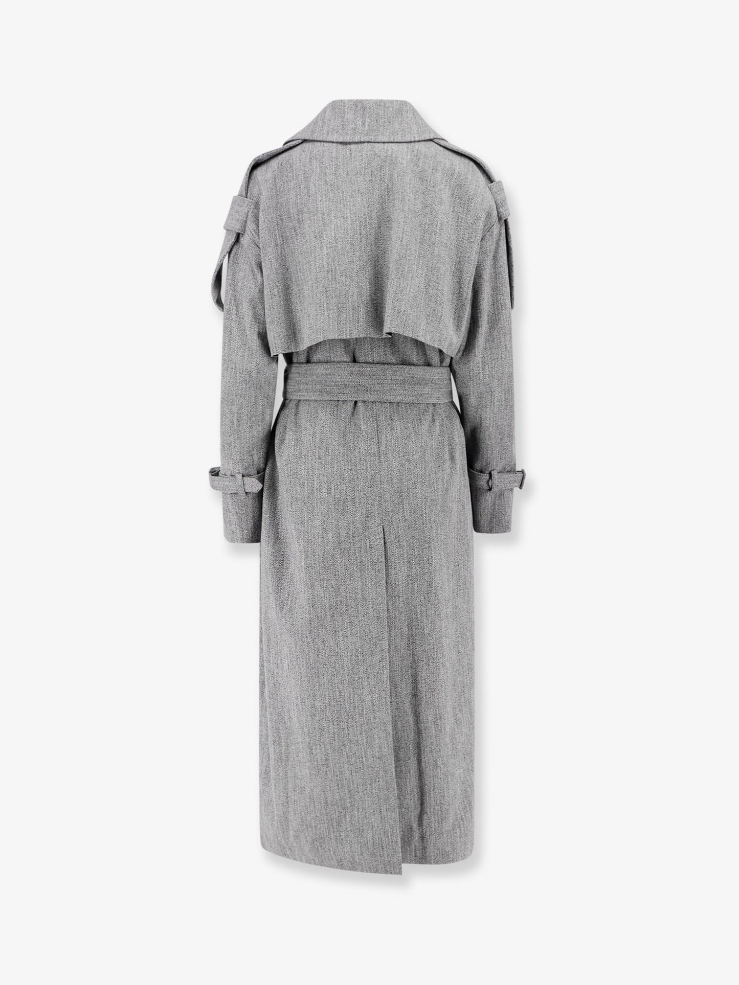 Double-breasted wool blend trench