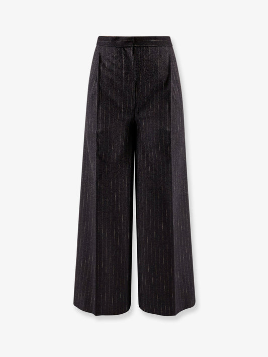 Pinstripe fabric wide trouser