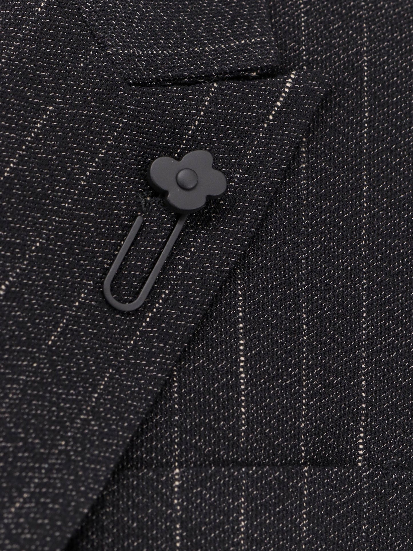 Crop fit pinstripe fabric blazer