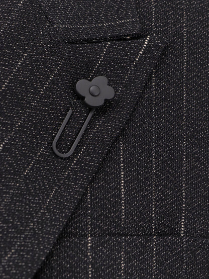 Crop fit pinstripe fabric blazer thumbnail