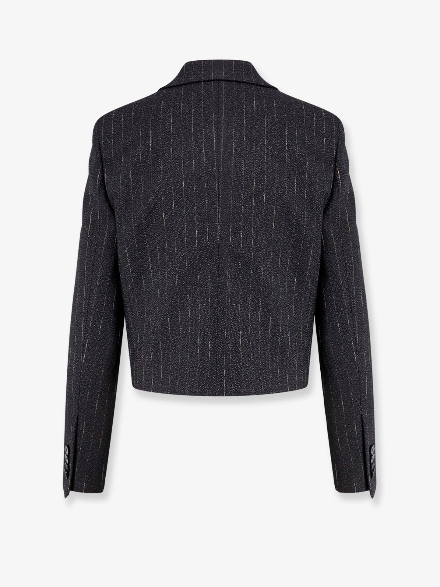 Crop fit pinstripe fabric blazer