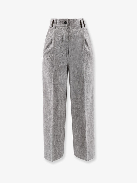 Wide wool blend trouser