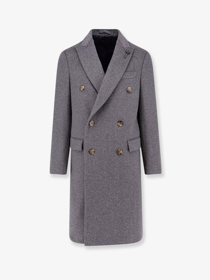 Pure virgin wool coat with peak lapel thumbnail