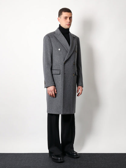 Pure virgin wool coat with peak lapel thumbnail