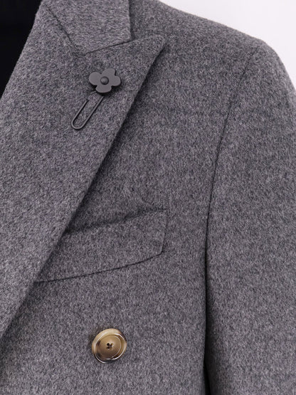 Pure virgin wool coat with peak lapel thumbnail