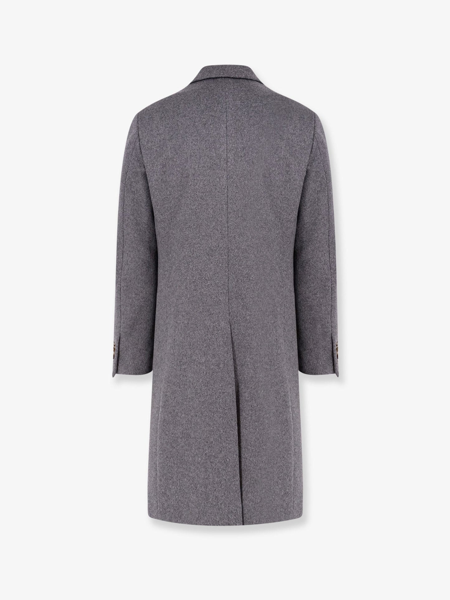 Pure virgin wool coat with peak lapel