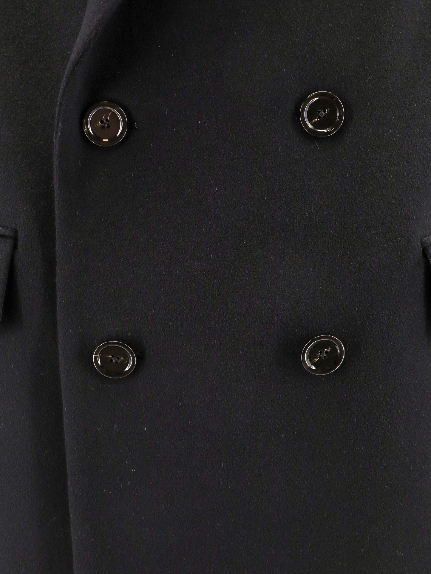 Cashmere coat with peak lapel