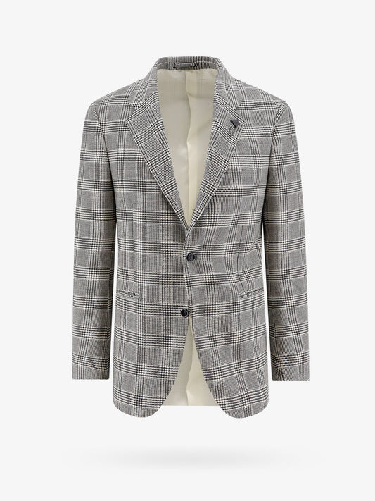 Virgin wool blazer with all-over print