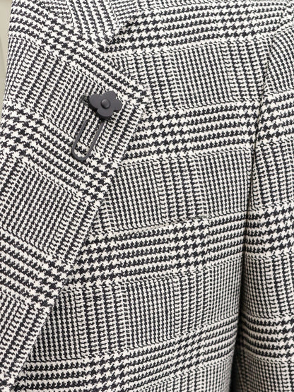 Virgin wool blazer with all-over print thumbnail