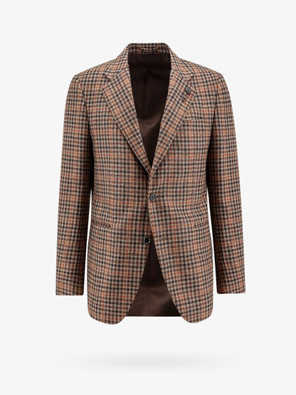 Virgin wool and cashmere blazer with madras motif thumbnail