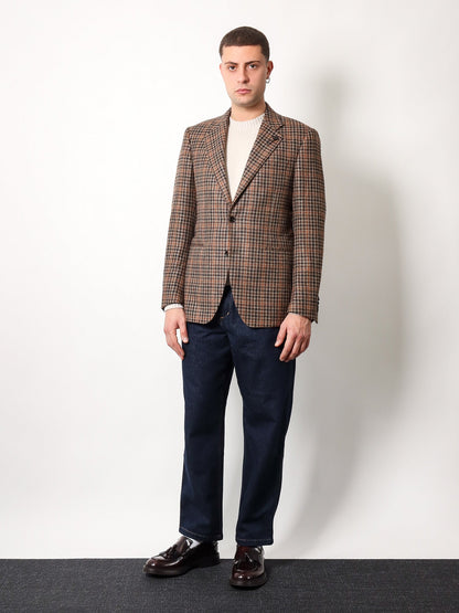 Virgin wool and cashmere blazer with madras motif thumbnail