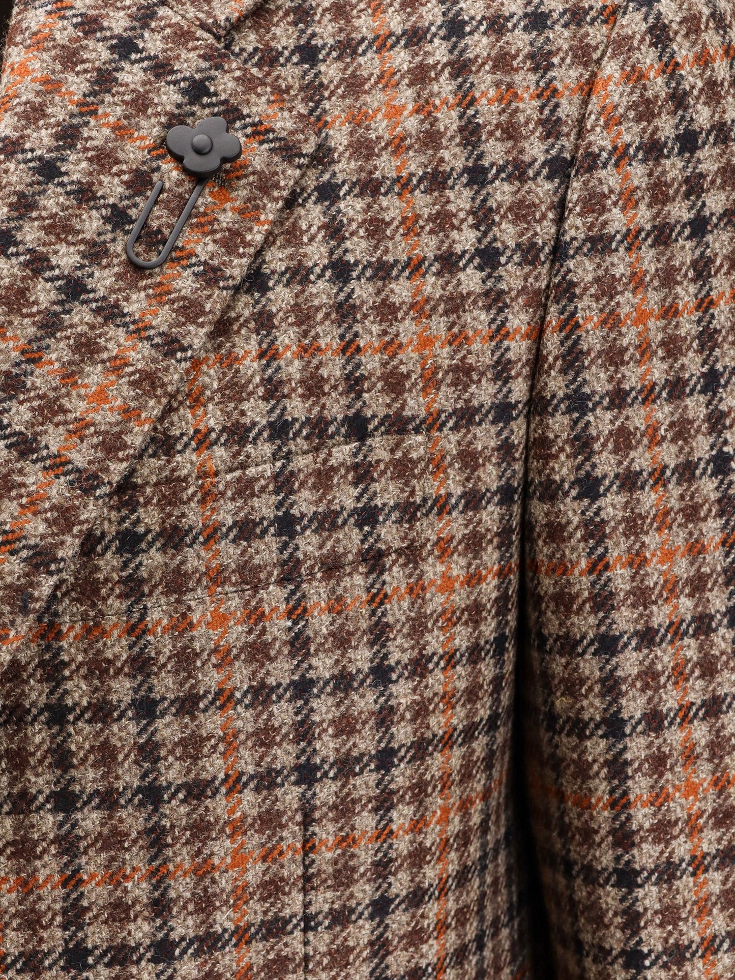 Virgin wool and cashmere blazer with madras motif