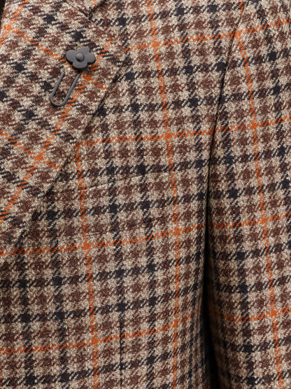Virgin wool and cashmere blazer with madras motif thumbnail