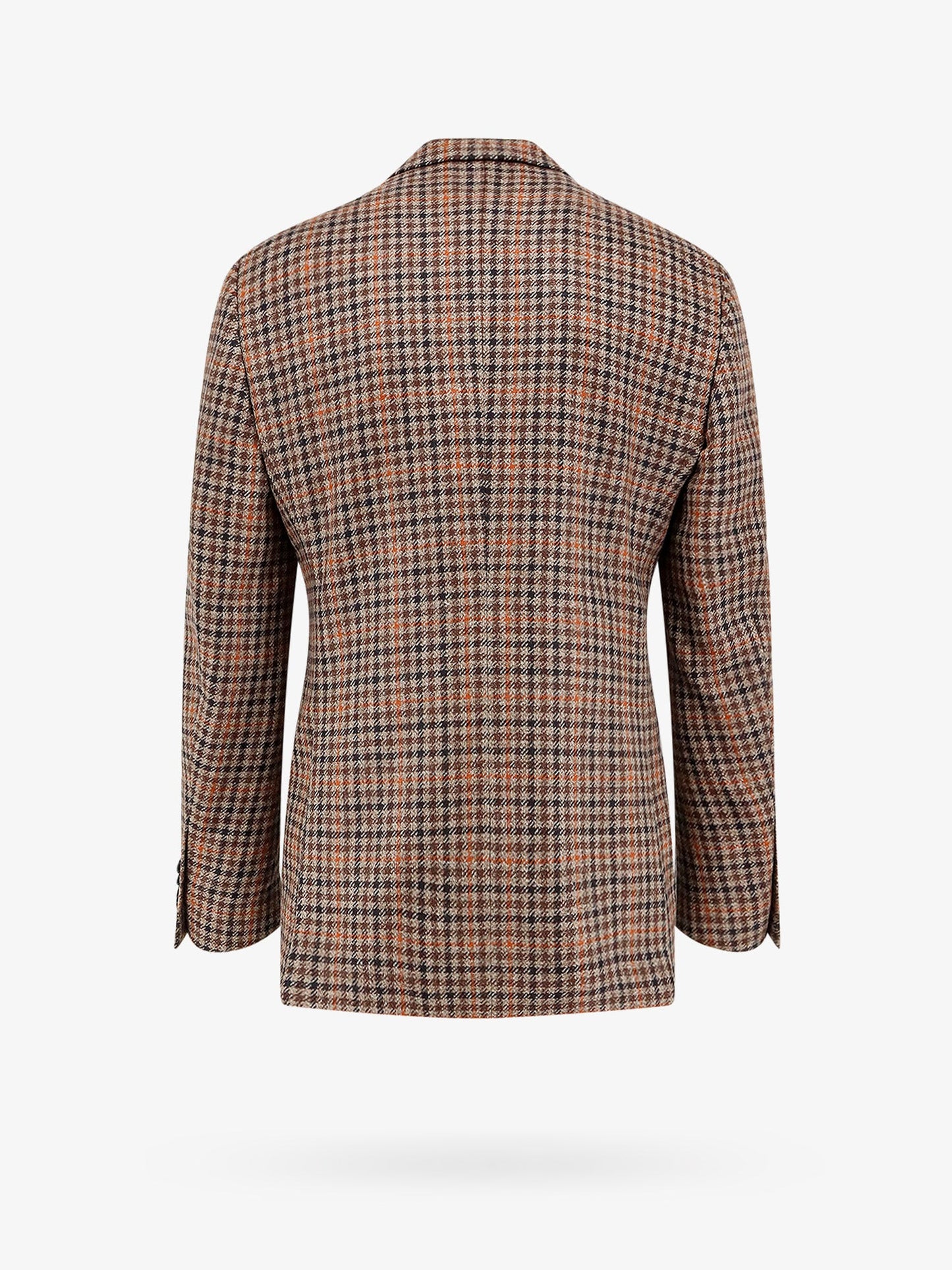 Virgin wool and cashmere blazer with madras motif