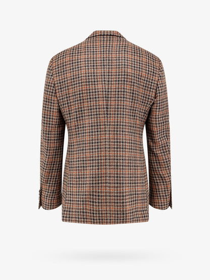 Virgin wool and cashmere blazer with madras motif thumbnail