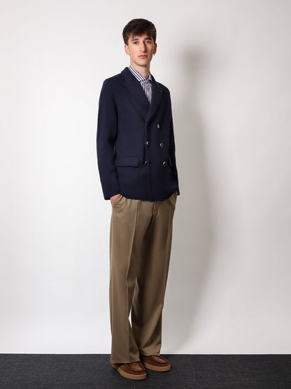 Virgin wool blazer with iconic brooch thumbnail