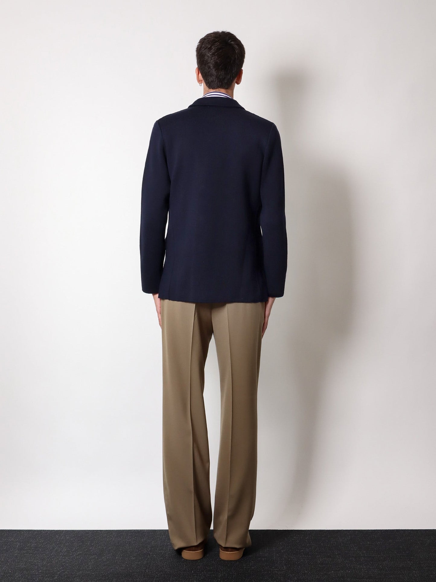 Virgin wool blazer with iconic brooch