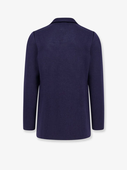 Virgin wool blazer with iconic brooch thumbnail